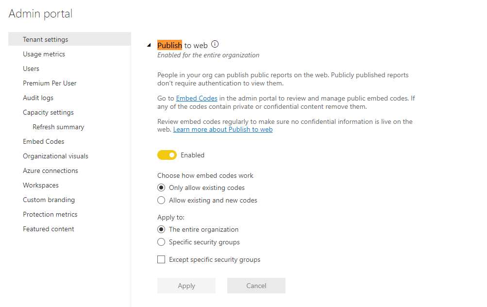 Admin Portal not populating Tenants settings - Microsoft Fabric Community
