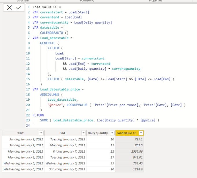 Solved: DAX to calculate value based on start/end date, da ...