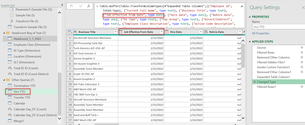 Hire YTD - Date Format