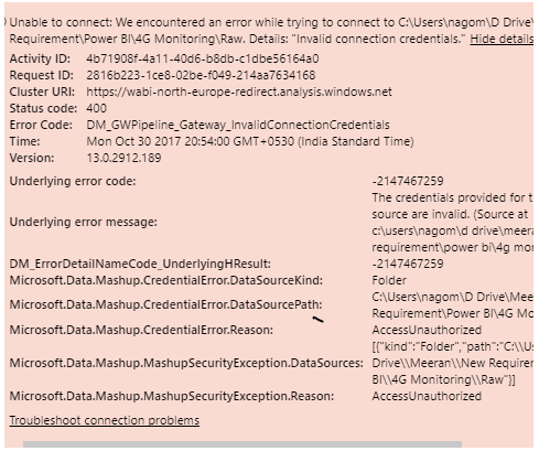 Solved: data source error while connecting a folder - Microsoft Fabric ...