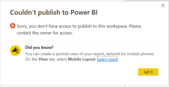 Power bi Publish Error - Microsoft Fabric Community