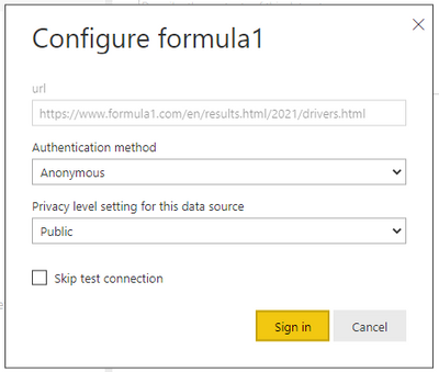 Anonymous Credentials To Web URL - Microsoft Fabric Community