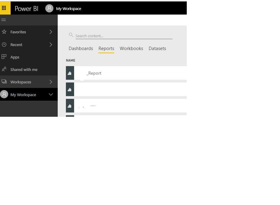Step2: Go to Reports option and select which report you want to share in online power bi