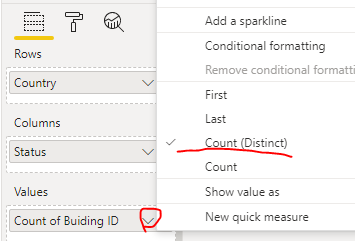 Solved: Count unique values with filter on another column - Microsoft ...