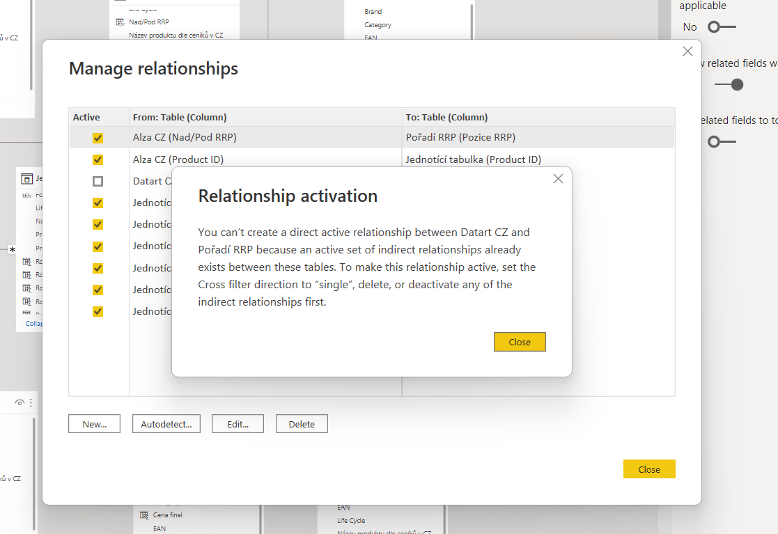 Cannot make relationship active - Microsoft Fabric Community