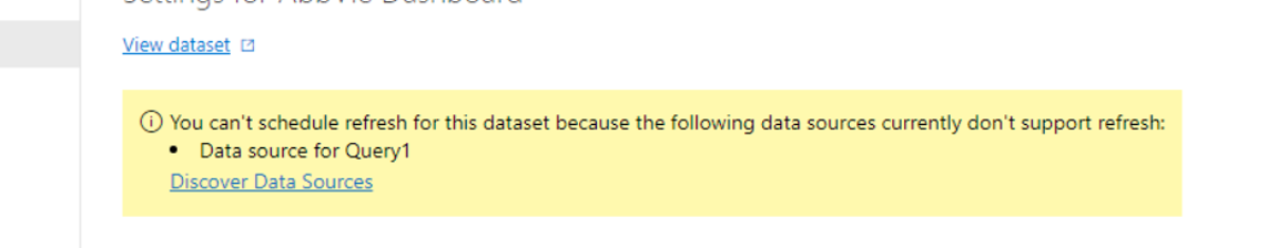 Error : data source doesn't support refresh - Microsoft Fabric Community