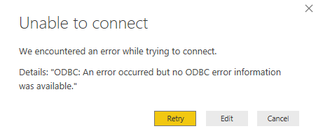 cannot connect to odbc using DSN - Microsoft Fabric Community