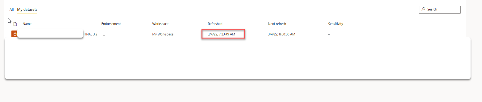 Power BI Dataset Scheduled Refresh not pulling in ... - Microsoft ...
