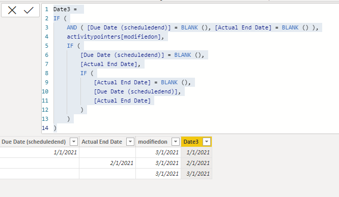 Solved: Replace two blank date fields with another date co ...