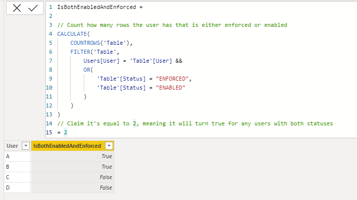 Solved: MEASURE FOR OR CONDITION BETWEEN ROWS - Microsoft Fabric Community