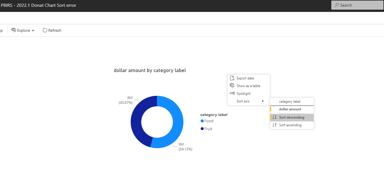 January 2022 PBIRS release breaks donut chart sort... - Microsoft ...