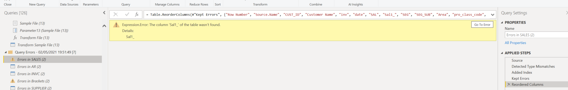 Solved: Expression.Error: The column 'COMPANY' of the tabl ...