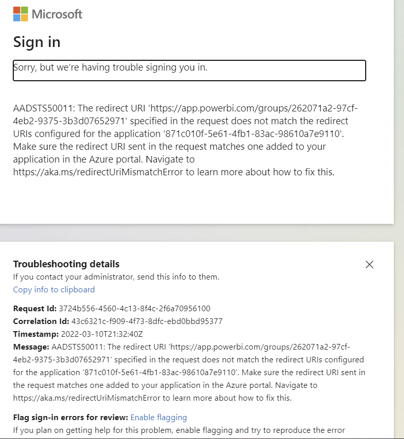 Power BI Sign in errors starting out of nowhere - ... - Microsoft ...