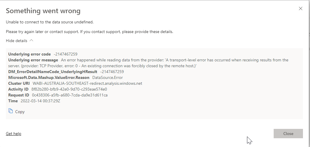 SQL Server Connects but don't refresh report - Microsoft Fabric Community