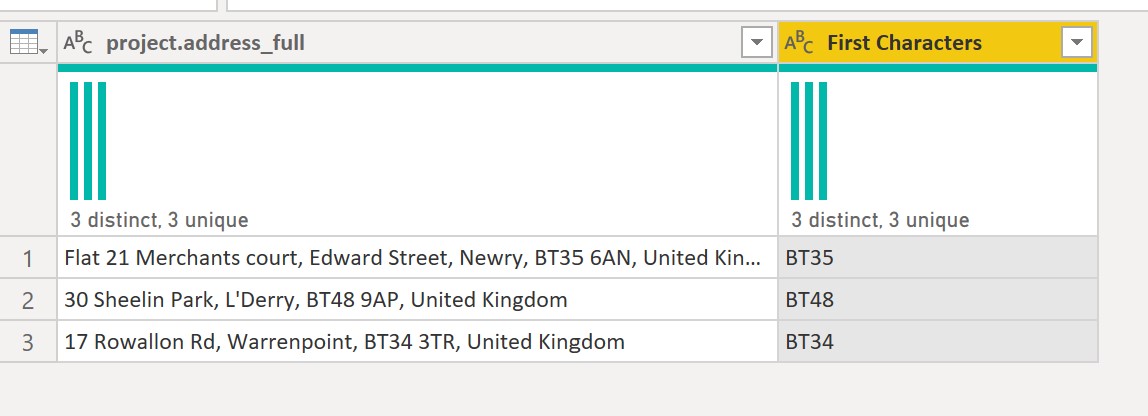 Solved: Extract first 4 digits from postcode from text col ...
