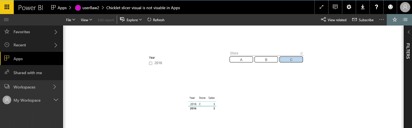 Chicklet slicer visual is not visable in Apps - Microsoft Fabric Community