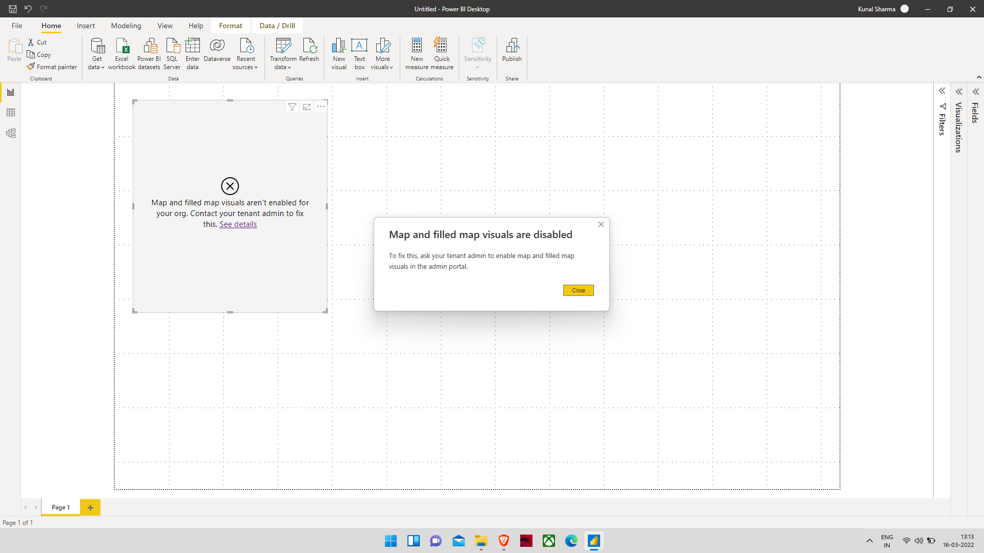 Map and Filled Map Visuals are disabled - Microsoft Fabric Community