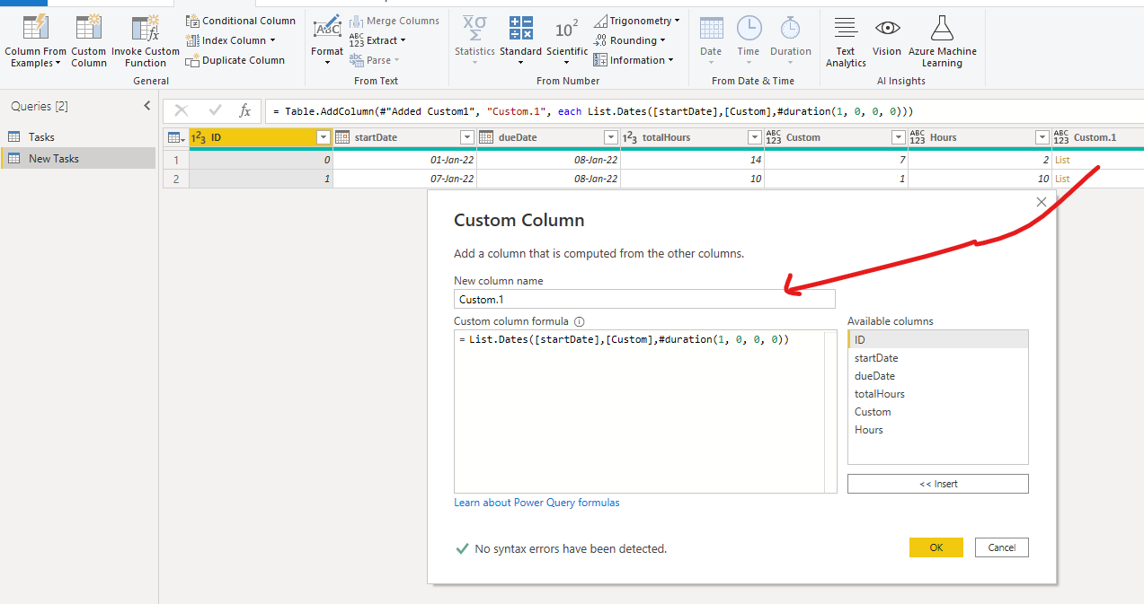 Solved: Get individual dates from start and end dates - Microsoft ...