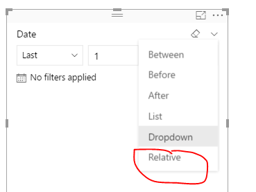 we are not getting the relative date filtering - Microsoft Fabric Community