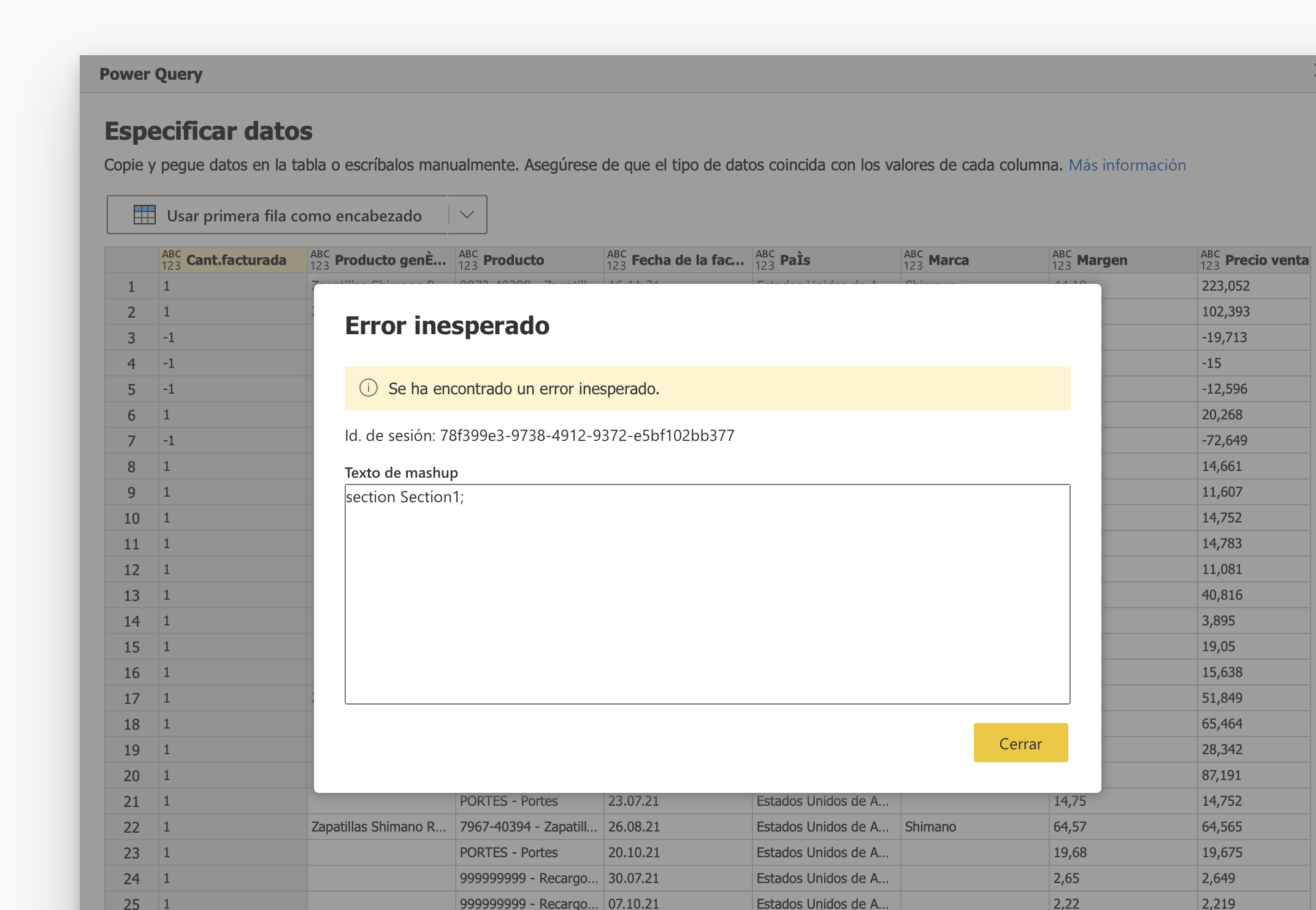 UNEXPECTED ERROR WHEN PASTING OR MANUALLY ENTERING... - Microsoft ...