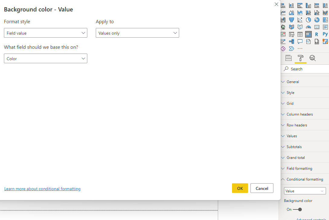 Solved: Matrix Conditional Formatting - Microsoft Fabric Community