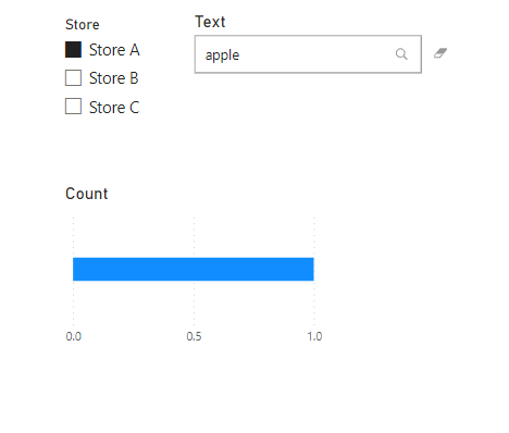Use slicer and text filter on single visual - Microsoft Fabric Community