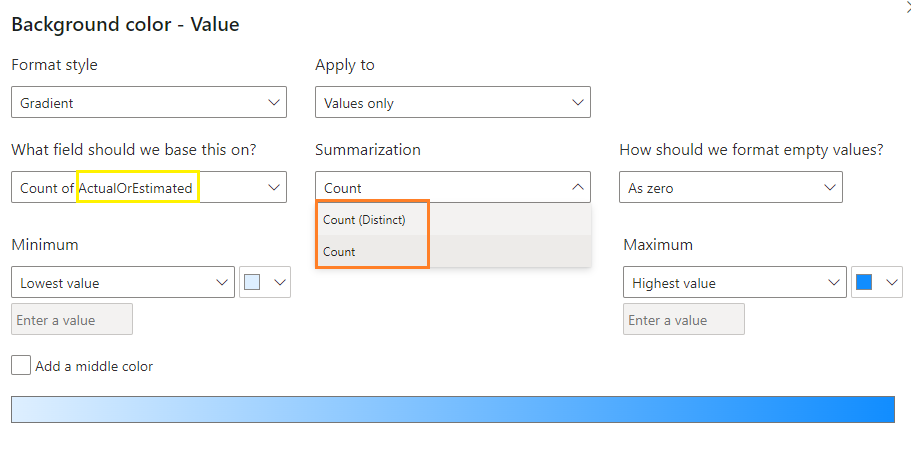 Solved: Conditional formatting in Matrix's value - Microsoft Fabric ...
