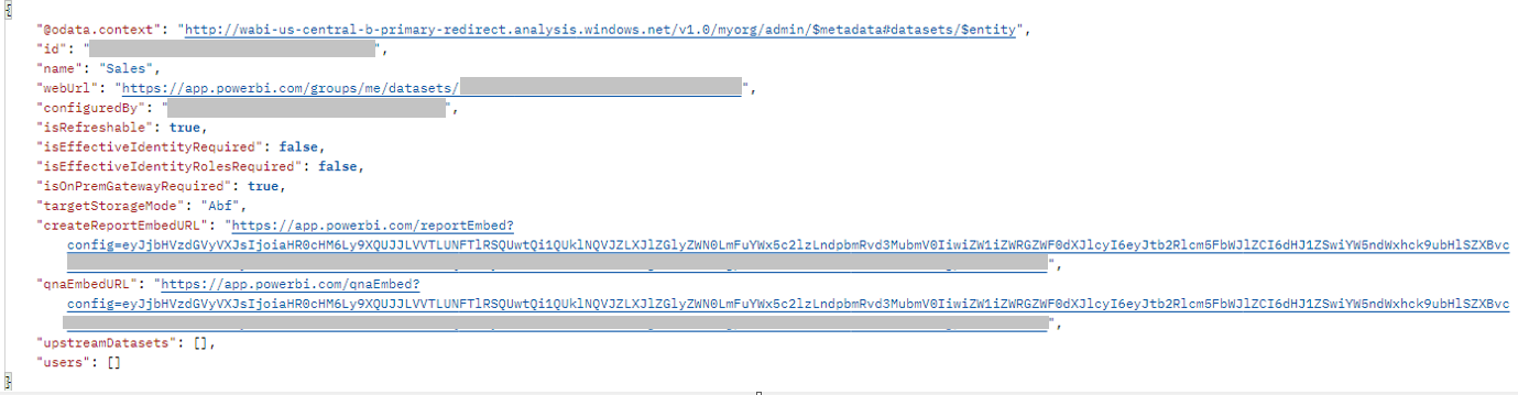Power BI REST API - Datasets GetDatasourcesAsAdmin... - Microsoft ...