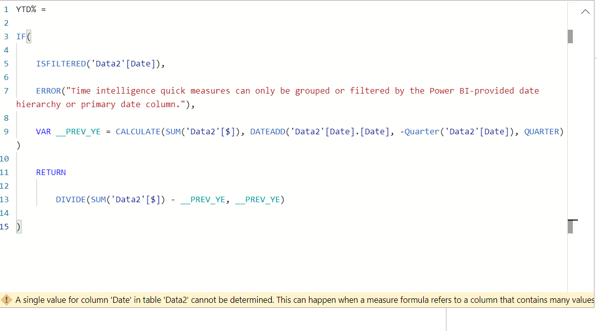 Solved: YTD % DAX calculation. - Microsoft Fabric Community