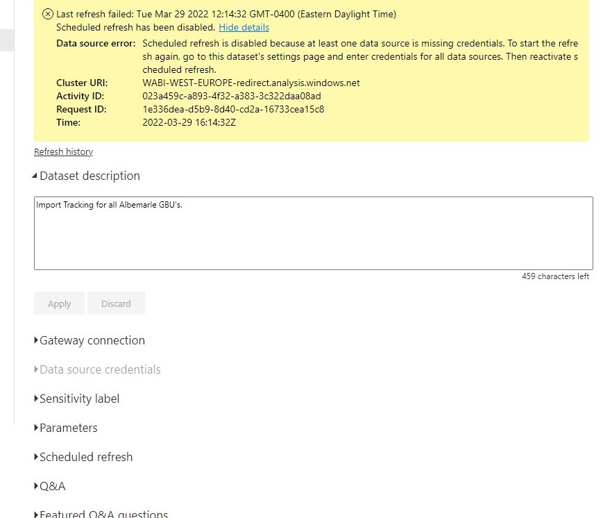 Refresh sharepoint data from sharepoint excel file... - Microsoft ...