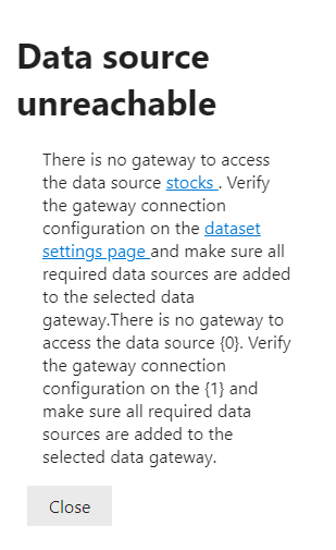 There is no gateway to access the data source...bu... - Microsoft ...