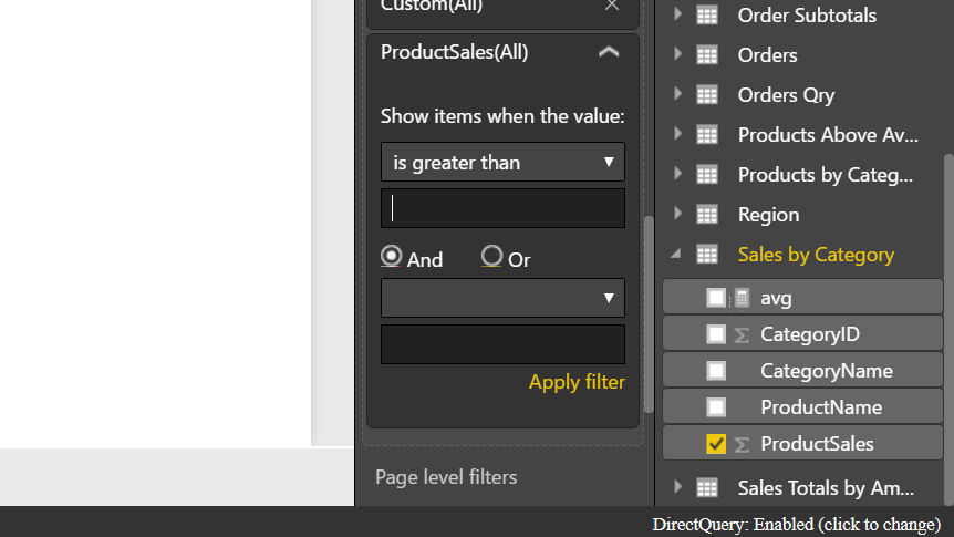 Solved: Include a measure in the visual level filter. - Microsoft ...
