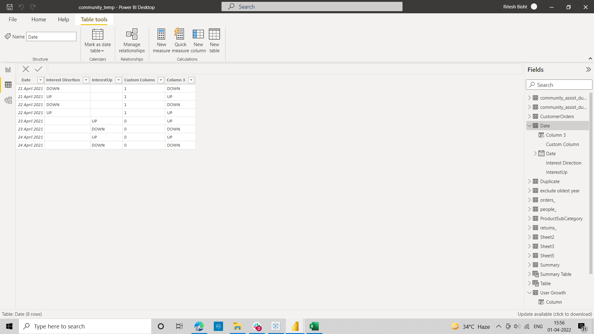 Solved: New Column based on values of date coloumn and 2 o ...