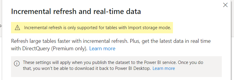 Data not refreshing in real-time with Incremental ... - Microsoft ...