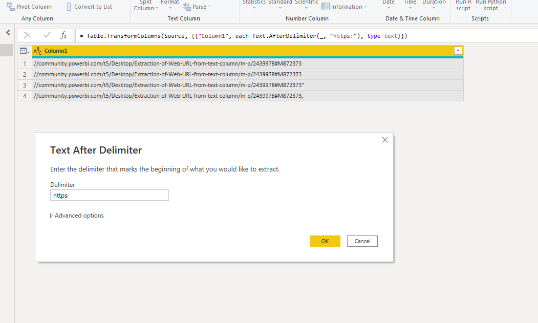 Solved: Extraction Of Web URL From Text Column - Microsoft Fabric Community
