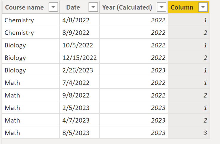Solved: Creating an Index column based on a calculated col ...