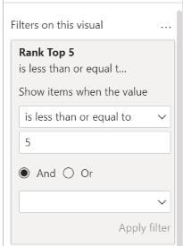 Solved: Rank to filter on this visual - Microsoft Fabric Community