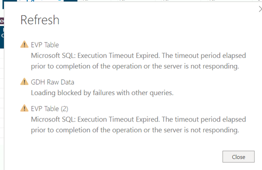 Im getting this PowerBI refresh error