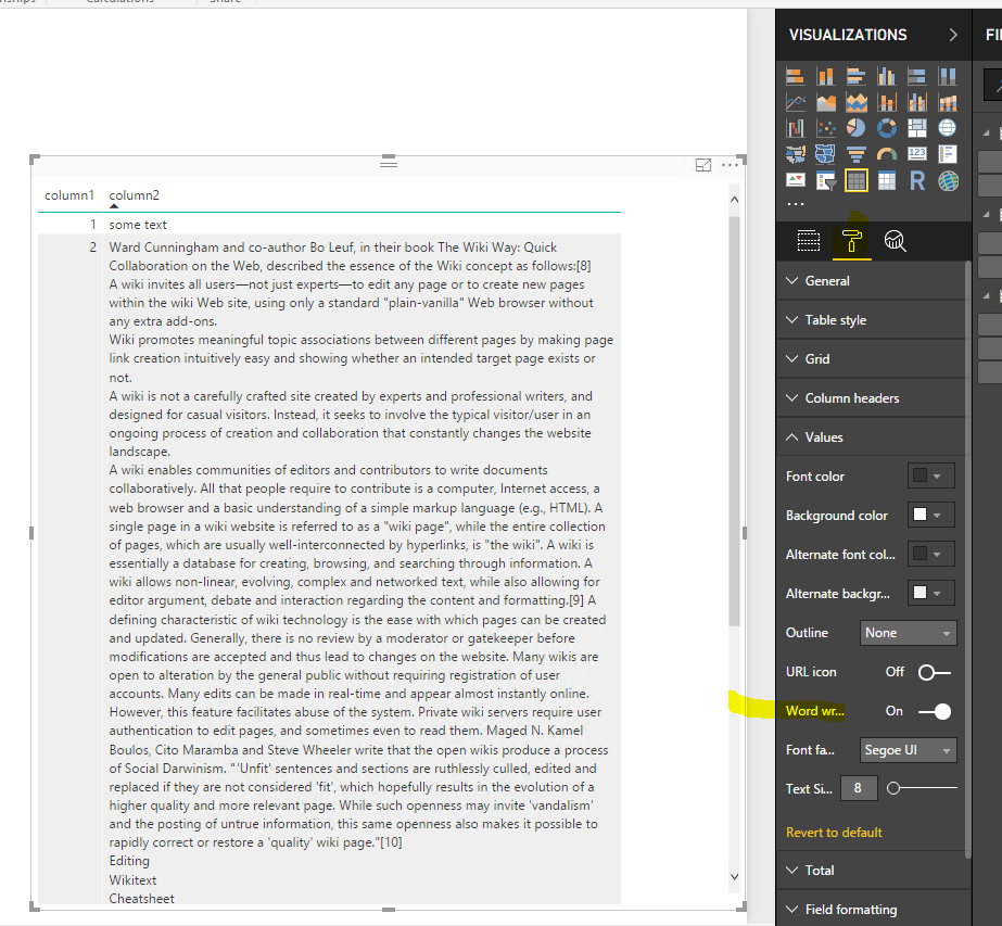 Solved: view full text detail using table visual - Microsoft Fabric ...