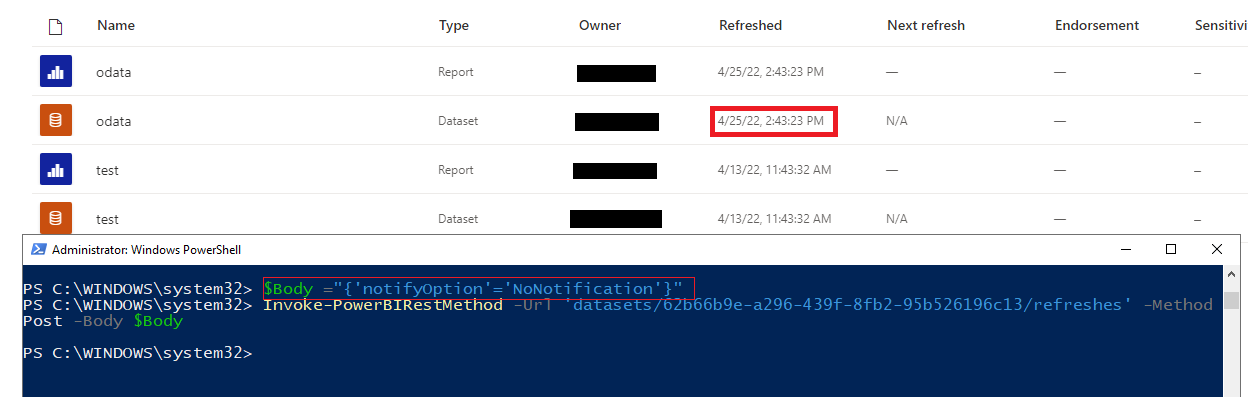 Solved: Call any Power BI REST API with PowerShell issue - Microsoft ...