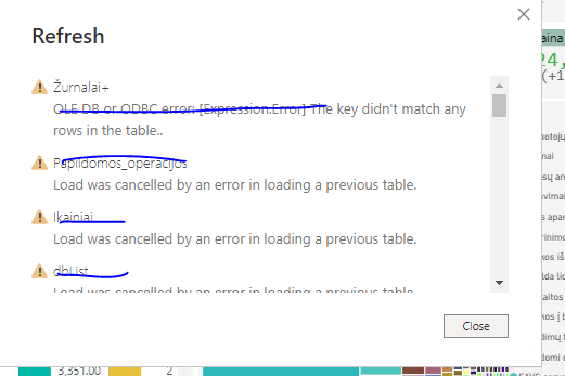 Error message while trying to refresh data in Powe... - Microsoft ...
