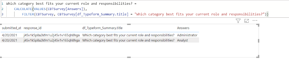 How to show multiple answers in Dax Calculate? - Microsoft Fabric Community
