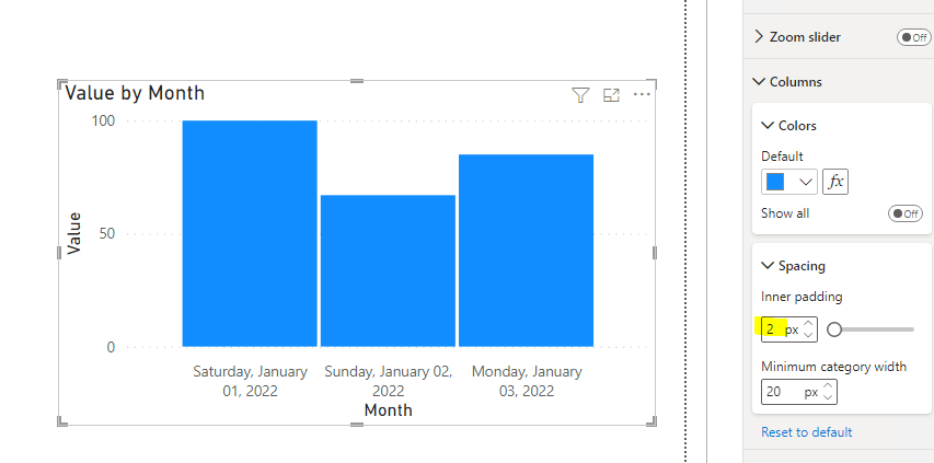 Solved: Line and cluster column chart gap reduction - Microsoft Fabric ...