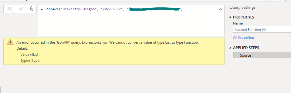 Solved: JSON API Query Taking Parameters Expression.Error ...