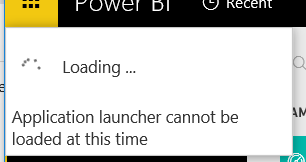 Application launcher cannot be loaded at this time - Microsoft Fabric ...