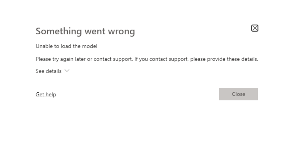 Solved: Unable to load the model - Microsoft Fabric Community