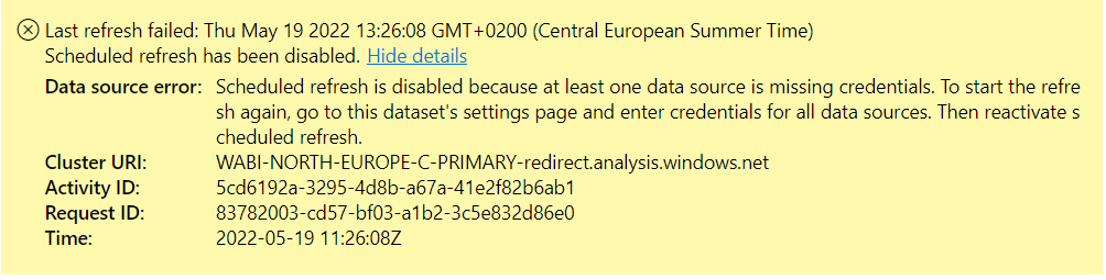 BigQuery dataflow not refreshing - Page 2 - Microsoft Fabric Community