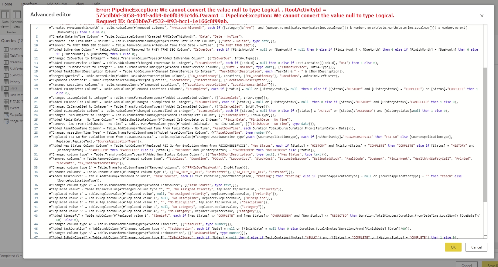 Solved: We cannot convert the value null to type Logical - Microsoft ...