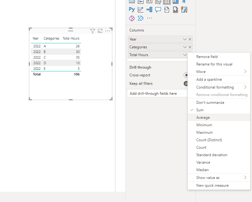 Solved: Table total instead of sum - Microsoft Fabric Community