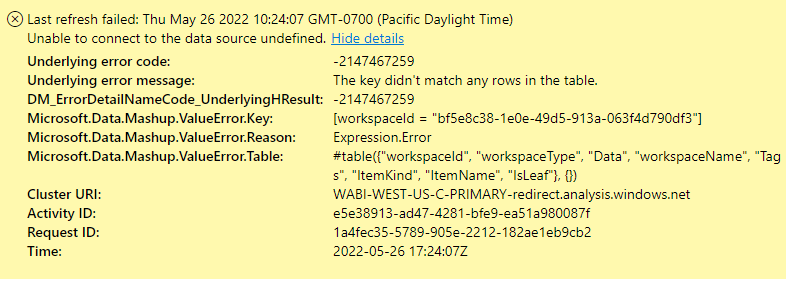 Solved: Dataset refresh based on Dataflow failing - Microsoft Fabric ...
